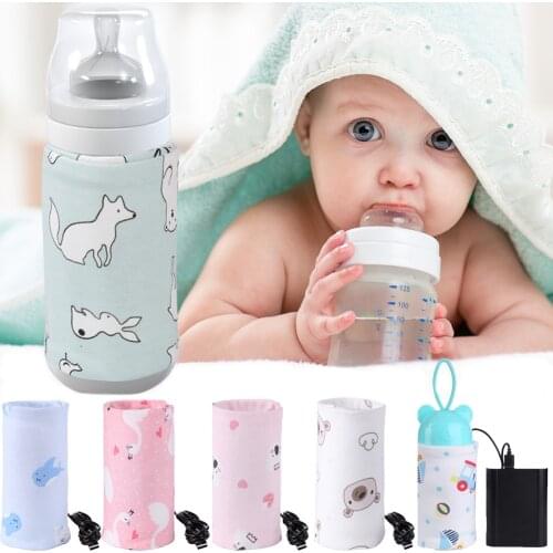 USB Baby Bottle Warmer Portable Milk Travel Cup Warmer Heater Infant Feeding Bottle Bag Storage Cove