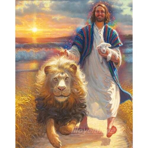 Full Square/Round 5D DIY Diamond Painting accessories"Jesus lamb"completely Embroidery Cross Stitch kit Mosaic Home Decor FG1390