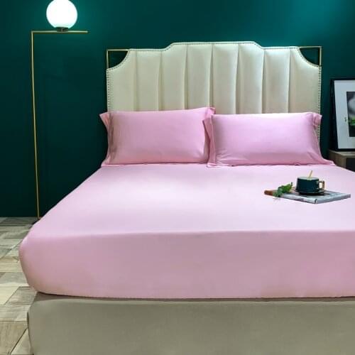 Solid Color Fitted Sheet Luxury Real Silk Elastic Band Bed Sheet Natural Mulberry Silk Mattress Cover 140x200 160x200