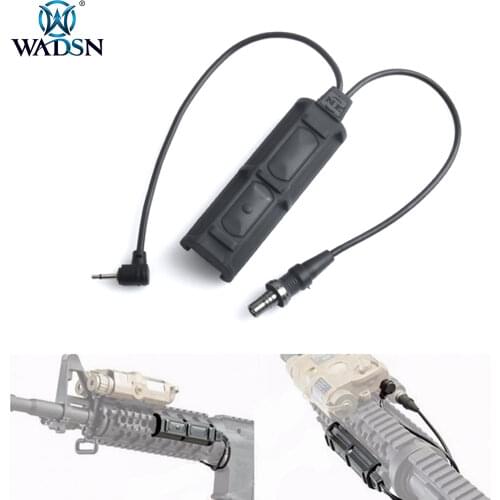 WADSN Softair Remote Dual Button 2 Plug Military Pressure Pad Switch For PEQ15 DBAL A2 Laser M3X Tactical Airsoft Flashlight