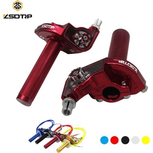 ZSDTRP CNC Adjustable Aluminum Throttle Grips Settle Twist Gas Throttle Handle For 110-250cc Dirt Pit Bikes Modified