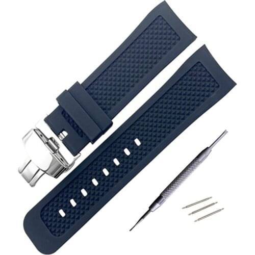 Watchband Arc Edge Rubber Strap Arc Mouth bracelet watch band and Folding Clasp For For Seiko DIY Replace