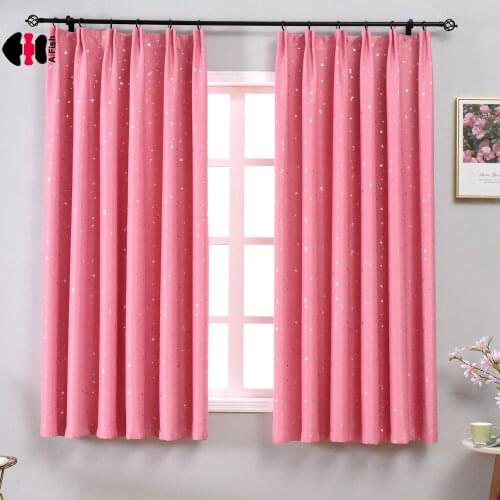 Star Printed Curtains For Cafe Valance Short Window Sheer Voile Kitchen Tie Mini Window Panels PC024C