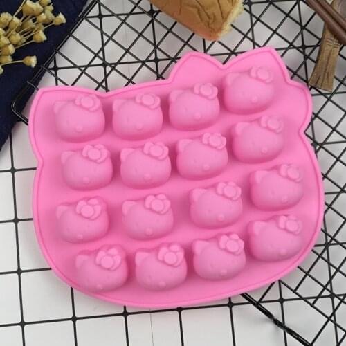 16 even Silicone Molds Cartoon Cat Shape Cake Decorating Molds Mini Soap Mould Ice Cube Tray Chocolate Mold DIY Baking Tool