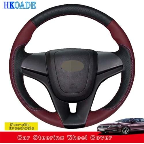 DIY Hand-stitched Soft Genuine Leather Car Steering Wheel Covers For Chevrolet Aveo 2011-2014 Orlando 2010-2015 Cruze 2009-2014
