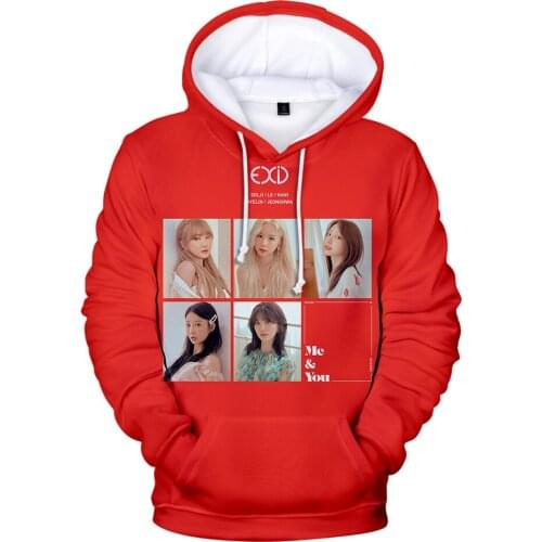 Fans Clothes 3D Print Korean EXID Hoodie Sweatshirt Men Women Autumn Winter Casual Kpop Sweatshirt kids Clothing Oversized