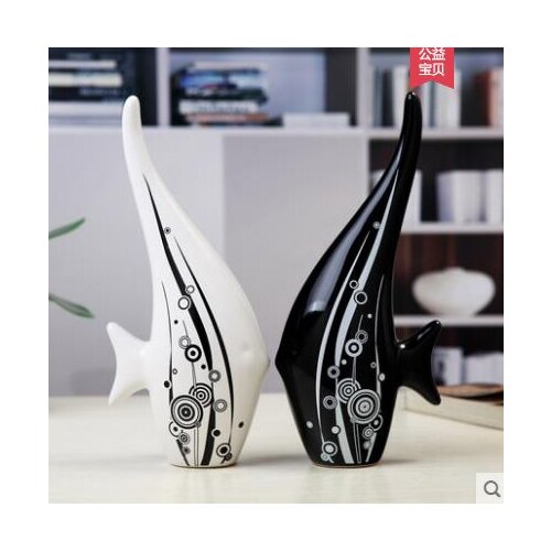 Clearance Products] Home Decoration Creative modern black and white ceramic flower vase on the installed plug Crafts furnishings