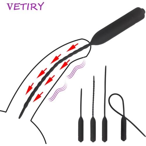 VETIRY Urethral Vibrator Catheter Penis Plug Sex Toys for Men Adult Vibrating Urethral Plug Penis Insert Urethra Sound Dilator