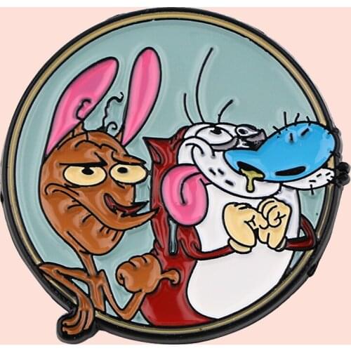 ZF3456 Funny Monster Show Jewelry Enamel Pins And Brooches Cartoon Creative Metal Denim Hat Badge For Friends Kids