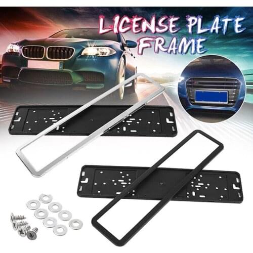 1Pc Stainless Steel EU License Number Plate Holder Frame European UK German Russian Number License Plate Bracket Frame Holder