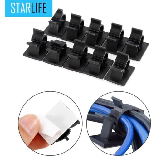 10-30PCS Cable Winder Clips Wire Holder Organizer Clamps Adhesive Cord Management Cable Winder Mouse Cord Clip Protector