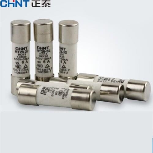 10pcs 30pcs 50pcs CHINT Forma de Cilindro Fuse RT28-32 (RT18-32) Núcleo Tubo de Seguros Fusível 10*38mm