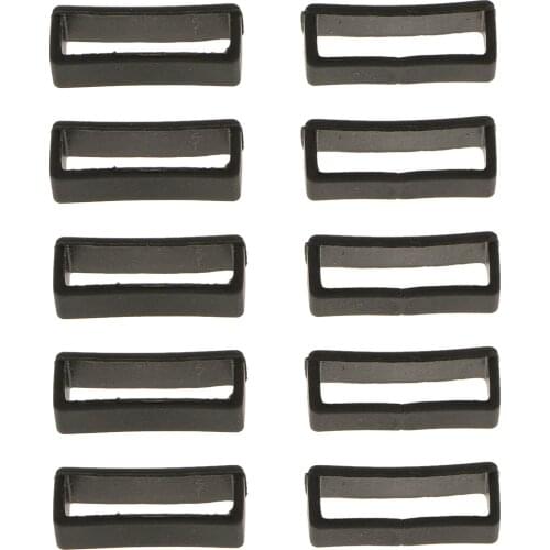 10pcs Black Watch Band Strap Replacement Small Rubber Strap Loops Holder 22mm