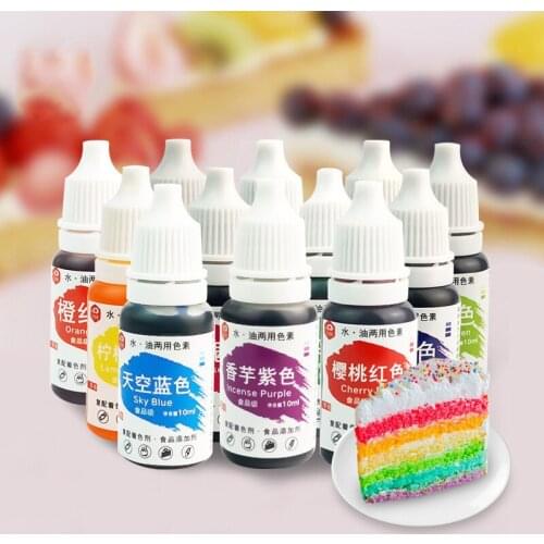 12PCS Set Natural Ink Food Coloring Cake Pastries Cookies Liquid Dye Pigment Baking Decor Fondant Cooking Icing DIY Crafts
