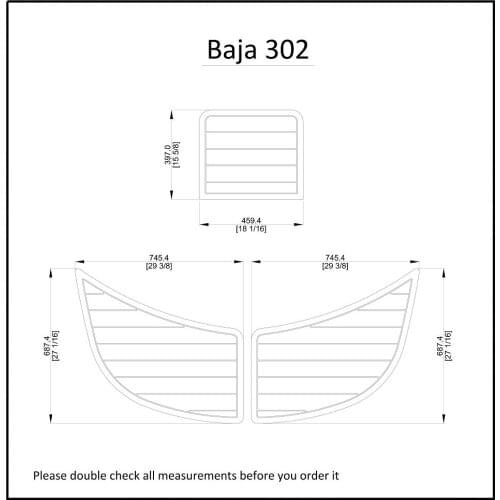 2002 Baja 302 Swim Platform Boat EVA Faux Foam Teak Deck Floor Pad