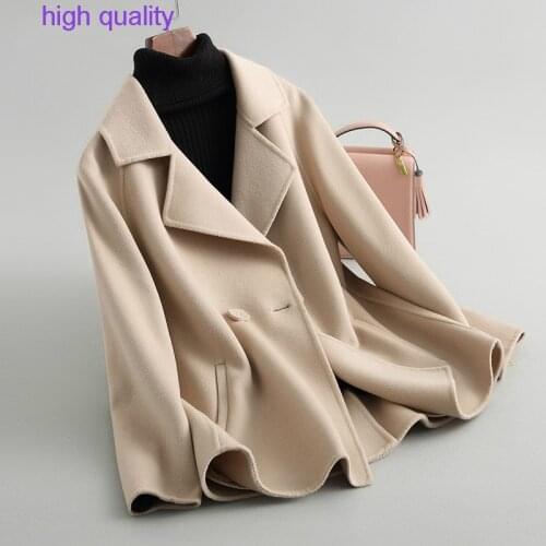 2020 Elegant Wool Coat Female Autumn Warm Cashmere Coats Short Winter Jackets for Women Casaco Feminino 38069 WYQ1432