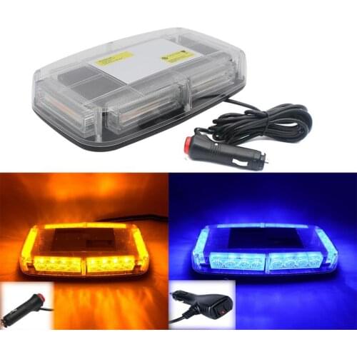 24 LED Emergency Flashing Light Magnetic Car Roof Strobe Light White/Blue/Yellow Signal Lamps Fire Truck Roof Flash Light 12V
