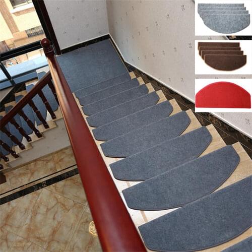 15PCS Stair Tread Carpet Mats Self Adhesive Stair Mat Home textiles Anti-Skid Step Rugs Safety Mute Floor Mats Indoor Carpet