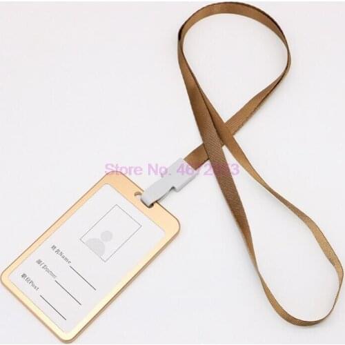 500pcs/lot Aluminium Alloy Card Holder Employee Name ID Card Cover Metal Work Certificate Identity Badge ID Business Case