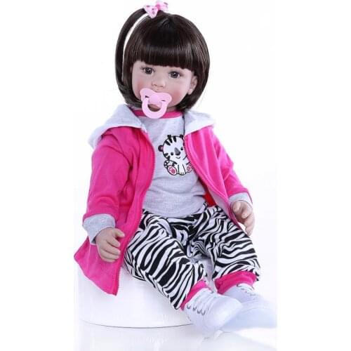60cm real big reborn toddler princess Handmade Silicone vinyl adorable Lifelike Baby Bonecas girl doll bebe reborn menina