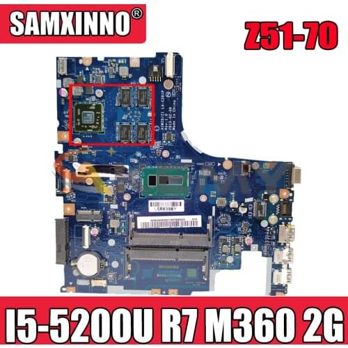 Akemy AIWZ0/Z1 LA-C281P Motherboard For Lenovo Z51-70 Laptop Motherboard CPU I5 5200U R7 M360 2G DDR3 100% Test Work