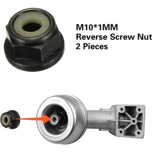 2 Pieces Set Universal M10x1 Reverse Screw Nut for Grass Trimmer brush cutter