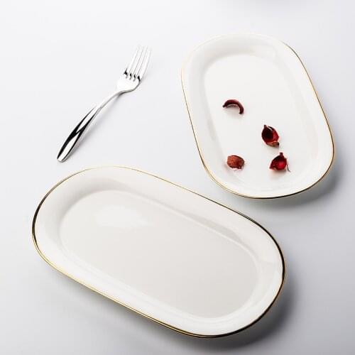 Household Large Egg-Shaped Plate Ceramic Creative Phnom Penh European-Style Japanese Fish Plate Rice Noodle Western Vajilla