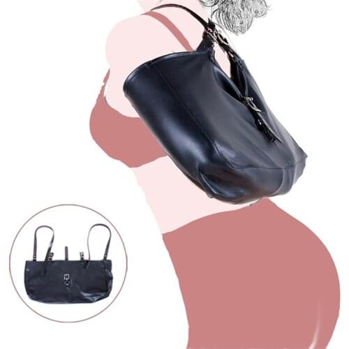 CamaTech Leather BDSM Crossed Armed Binder Back Bag Leather Armbinder Restraint Straight Jacket Handcuffs Sleeve Bondage Sex Toy