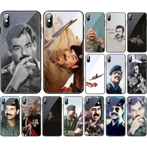 Saddam Hussein Iraq Arabic Glass Phone Case For Apple iphone 12 11 Pro Max XS XR X 8 7 6 6S Plus SE2 Coque Fundas Case