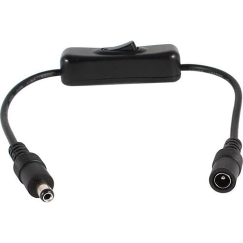Hot Sale 5.5*2.1mm for DC In Line Power Cable Connector Jack Wire With ON OFF Switch For LED Strip Light 12V 2A