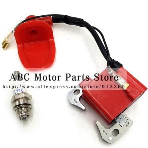 Performance Red IGNITION COIL for 43cc 47cc 49cc Mini Quad Pocket Dirt Bike ATV 2-Stroke Engine part with L7T spark plug