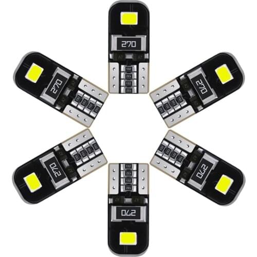 100pcs T10 LED W5W 194 168 Canbus Car Plate License Reading Door Lights Bulb Auto Clearance Interior Lamp 2SMD 2835 White DC12V