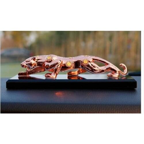 Leopard car decoration high-end alloy is studded with gold cheetah, and the car is a big metal panhandle casamento pet cozinha