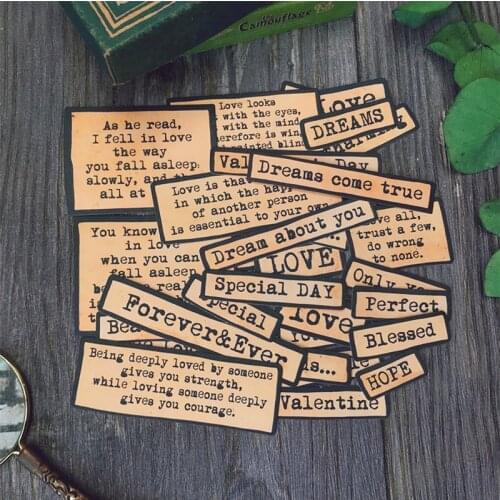 About Love Kraft Paper Sticker DIY Scrapbook junk journal Bottom Collage Diary Phone Happy Plan Gift Sealing Decoration Sticker