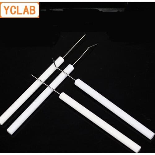 YCLAB Dissecting Needle with Plastic Handle Straight & Elbow Head Inoculation Biology Animal Insect Laboratory Equipment