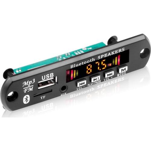 Bluetooth MP3 decoding board for 5V voice recording 5V 12V Car FM Radio Module Support FM TF USB AUX Audio Record