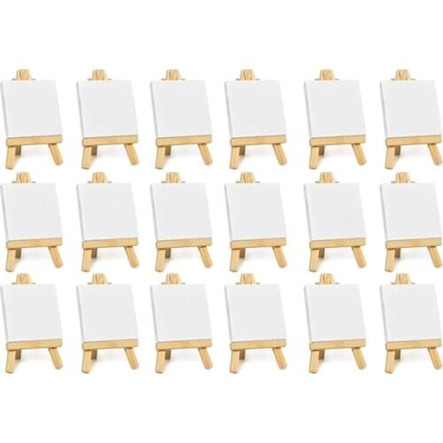 PPYY-18Pcs Mini Canvas Drawing Board with Easel, Painting Canvas Panel, Suitable for Art Painting Party Supplies