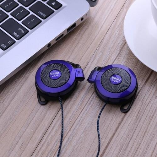 SHINI S520 3.5mm Wired Headset Ear Hook Headsets Stereo Game Sports Headphone with Mic for Phone