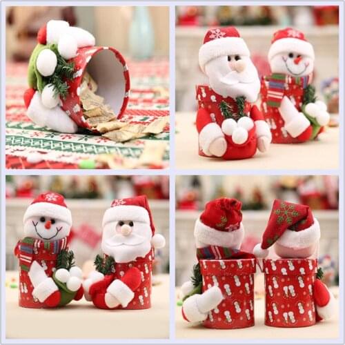 Christmas Decoration For Home Santa Claus Snowman Christmas Gift Boxs Kids Candy Jar Bottle Christmas Ornaments New Year Decor