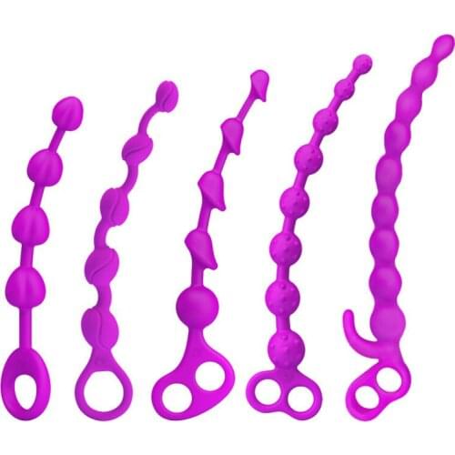AUEXY Anal Beads Silicone Butt Plug Adult Sex Toy Prostate Massage Drop Shipping