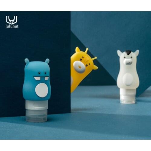 Luluhut cartoon travel empty silicone bottle 1pc 50ml 70ml skin care lotion shampoo gel squeeze bottle refillable tube container