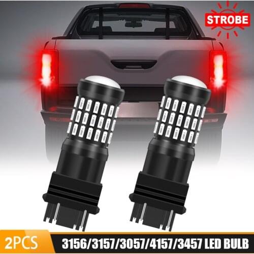 T25 3156/3157/3057/4157/3457 Car LED Strobe Flashing Blinking Brake Tail Light Bulb DC 12V-30V Signal light Super Red flash lamp