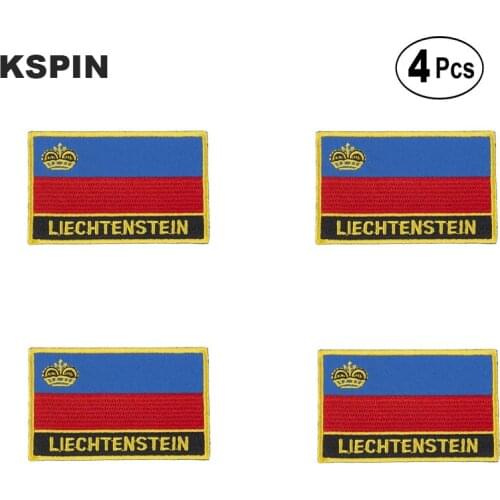 Liechtenstein Rectangular Shape Flag Iron on Saw on Patches Embroidered Flag Patches National Flag Patches for Clothing