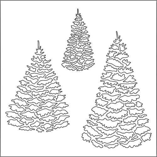 Evergreens Stencil for DIY Scrapbooking Embossing Paper Cards Making Decorative Crafts Plastic Drawing Sheets Template 6x6inch