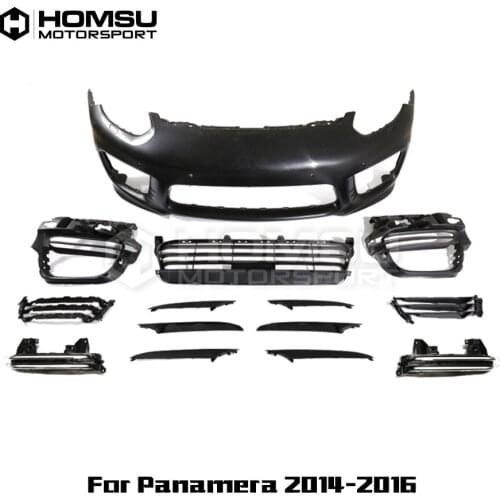 Turbo Style PP Materials Car Body Kit Front Bumper Side Skirts Wheel Eyebrows Exhaust Pipes For Pors-che Pana-mera 2014-2016