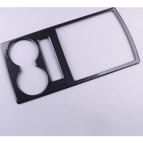 Carbon Fiber Style ABS Gear Shift Panel Cup Holder Frame Cover Trim Fit For Mitsubishi Pajero 2007 2008 2009 2010 2011 2012-2019