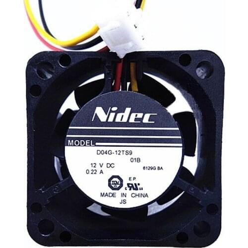 D04G-12TS9 DC 12V 0.22A 4020 40*40*20mm 4CM 3-wires double ball bearing cooling fan