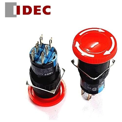 IDEC SWITCH AB6M-V2PR DIP 16MM 6pin Emergency stop button switch
