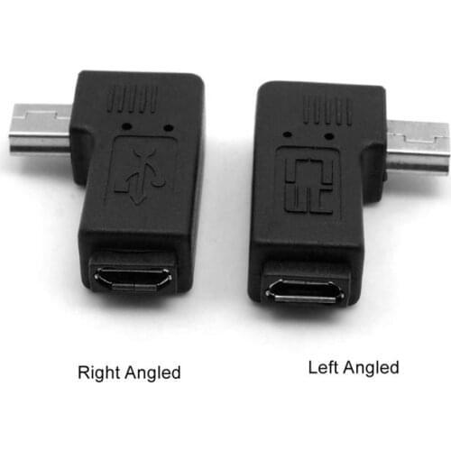 Xiwai 90D Degree Right Angled Mini USB Male to Micro USB Female Data Charger Adapter
