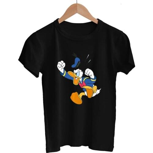 Donald Duck Cartoon Printing Women T-Shirts Trend Disney Dropship Fashion Outdoor Summer New T Shirts Female Harajuku Style Top